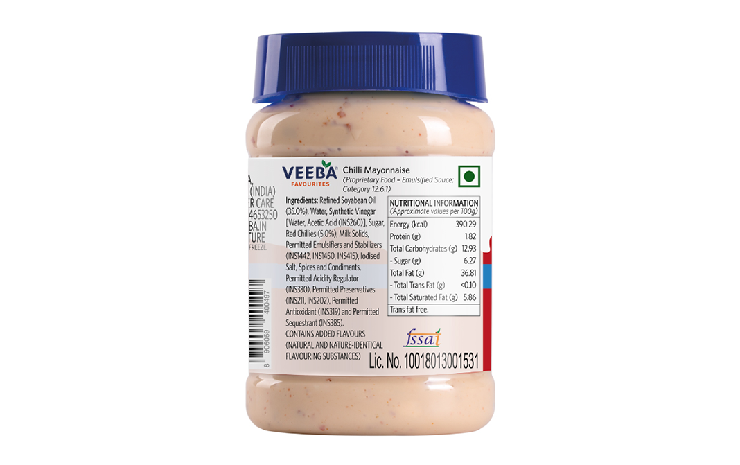 Veeba Eggless Chilli Mayonnaise    Plastic Jar  275 grams